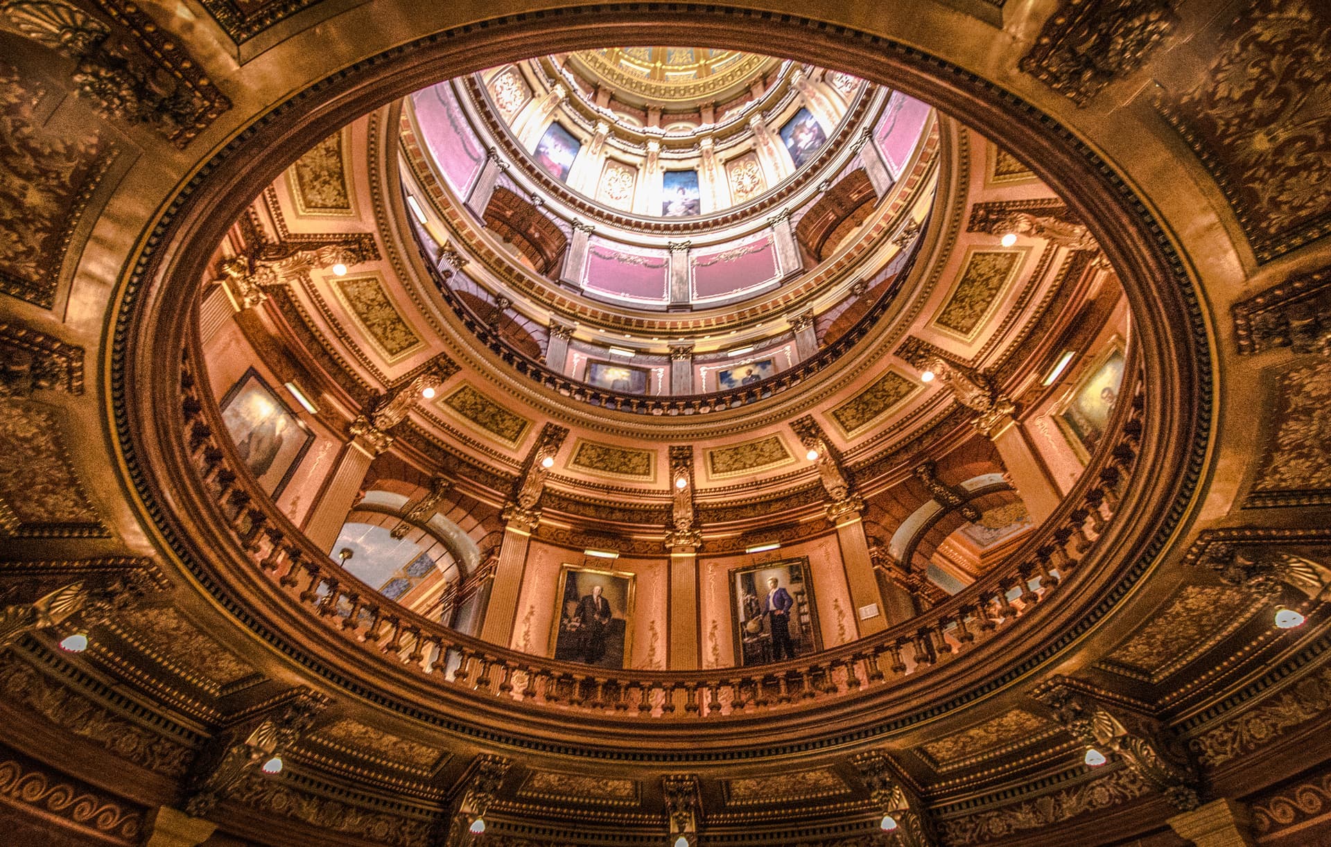 Circular architectural ceiling.